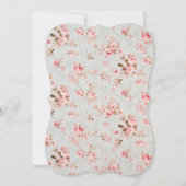 ヴィンテージピンクフローラガーデンパーティーブライダルシャワー 招待状 (裏面)