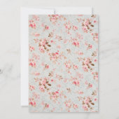 ヴィンテージピンクフローラガーデンパーティー50誕生日 招待状 (裏面)