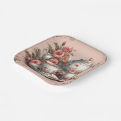 ヴィンテージピンクフローラガーデン誕生日ティーパーティー ペーパープレート (傾斜あり)