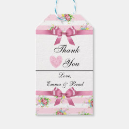 ヴィンテージピンクフローラサンキューギフトラベル ギフトタグ