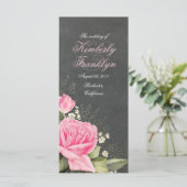 ヴィンテージピンクフローラシャルボード結婚式 プログラム (スタンド正面)