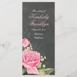 ヴィンテージピンクフローラシャルボード結婚式 プログラム