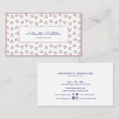 ヴィンテージピンクフローラスイートピースウォーターユニークカラー 名刺 (正面/裏面)