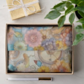 ヴィンテージピンクフローラスチームパンク 薄葉紙 (ギフト)