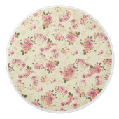 ヴィンテージピンクフローラセラミックノブ セラミックノブ (正面)