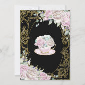 ヴィンテージピンクフローラハイティー誕生日ANY AGE Invi 招待状 (裏面)