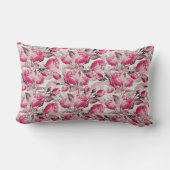ヴィンテージピンクフローラバラパターン ランバークッション (裏面)
