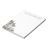 ヴィンテージピンクフローラバラモダンシンプル ノートパッド (回転)