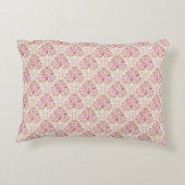 ヴィンテージピンクフローラバラリボン及びレース アクセントクッション (裏面)