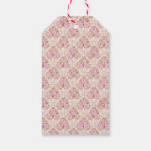 ヴィンテージピンクフローラバラリボン及びレース ギフトタグ (裏面)