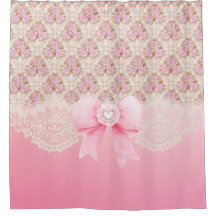 ヴィンテージピンクフローラバラリボン及びレース