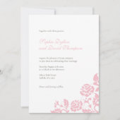 ヴィンテージピンクフローラバラレースパタ結婚ーン 招待状 (正面)
