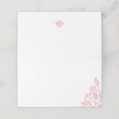 ヴィンテージピンクフローラバラレースブルゴーニュ結婚ーズ プレイスカード (外部開封)