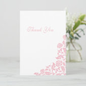ヴィンテージピンクフローラバラレ結婚ース サンキューカード (スタンド正面)