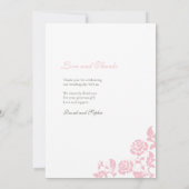 ヴィンテージピンクフローラバラレ結婚ース サンキューカード (裏面)