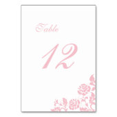 ヴィンテージピンクフローラバラレ結婚ース テーブルナンバー (正面)