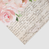 ヴィンテージピンクフローラバラ旧文字の切り離し 薄葉紙 (詳細)