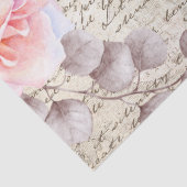 ヴィンテージピンクフローラバラ旧文字の切り離し 薄葉紙 (詳細)