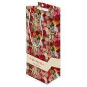 ヴィンテージピンクフローラビクトリアンチェルブ ワインギフトバッグ (裏面アングル)