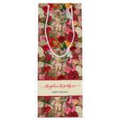 ヴィンテージピンクフローラビクトリアンチェルブ ワインギフトバッグ (裏面)