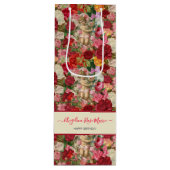 ヴィンテージピンクフローラビクトリアンチェルブ ワインギフトバッグ (正面)