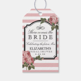 ヴィンテージピンクフローラブライダルシャワーゲストハウス ギフトタグ