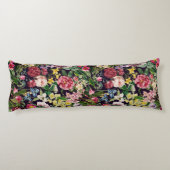 ヴィンテージピンクフローラブラックパターンモノグラム ボディピロー (裏面)