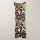 ヴィンテージピンクフローラブラックパターンモノグラム ボディピロー (裏面 (縦))