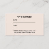 ヴィンテージピンクフローラヘアサロンアポイントメント 予約カード (裏面)