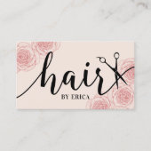ヴィンテージピンクフローラヘアサロンアポイントメント 予約カード (正面)