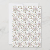 ヴィンテージピンクフローラベビーキャリッジガールベビーシャワー 招待状 (裏面)