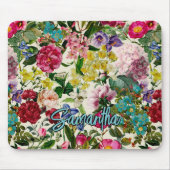 ヴィンテージピンクフローラベージュ模様モノグラムマウスp マウスパッド (正面)