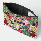 ヴィンテージピンクフローラベージュ模様モノグラム アクセサリーポーチ (見開き)