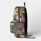 ヴィンテージピンクフローラベージュ模様モノグラム プリントバックパック (右)