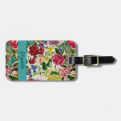 ヴィンテージピンクフローラベージュ模様モノグラム ラゲッジタグ (正面横)