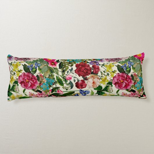 ヴィンテージピンクフローラベージュ模様 ボディピロー (裏面)