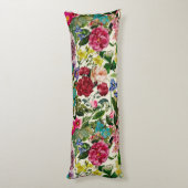 ヴィンテージピンクフローラベージュ模様 ボディピロー (裏面 (縦))