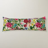 ヴィンテージピンクフローラベージュ模様 ボディピロー (正面)