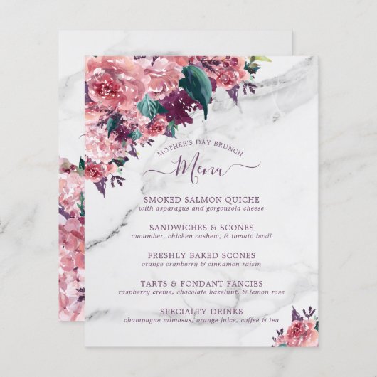 ヴィンテージピンクフローラ大理石マザーズ日ブランチ (正面/裏面)