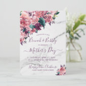 ヴィンテージピンクフローラ大理石マザーズ昼ブランチ 招待状 (スタンド正面)