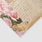 ヴィンテージピンクフローラ真珠バタフライティッシュペーパー 薄葉紙 (詳細)