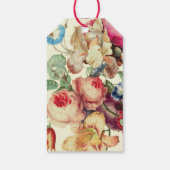 ヴィンテージピンクフローラ結婚の感謝ラベル ギフトタグ (裏面)