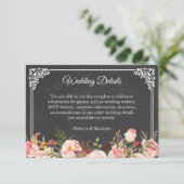ヴィンテージピンクフローラ結婚シャルボード詳細 エンクロージャーカード (スタンド正面)