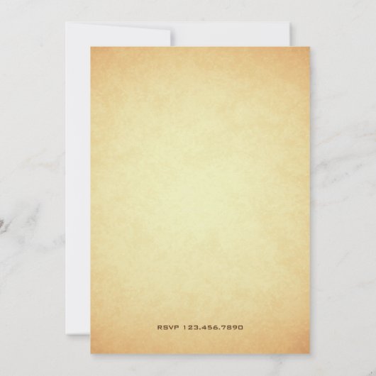 ヴィンテージピンクフローラ自転車退職パーティー 招待状 (裏面)