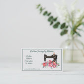 ヴィンテージピンクフローラ裁縫機 名刺 (スタンド正面)