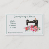 ヴィンテージピンクフローラ裁縫機 名刺 (正面)