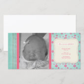 ヴィンテージピンクフローラ誕生発表 案内状 (正面/裏面)