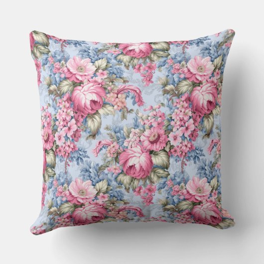 ヴィンテージピンクフローラ クッション (裏面)