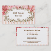 ヴィンテージピンクフローラ 名刺 (正面/裏面)