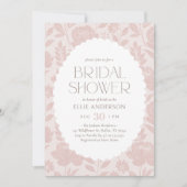 ヴィンテージピンクフローラChinoiserieブライダルシャワー 招待状 (正面)